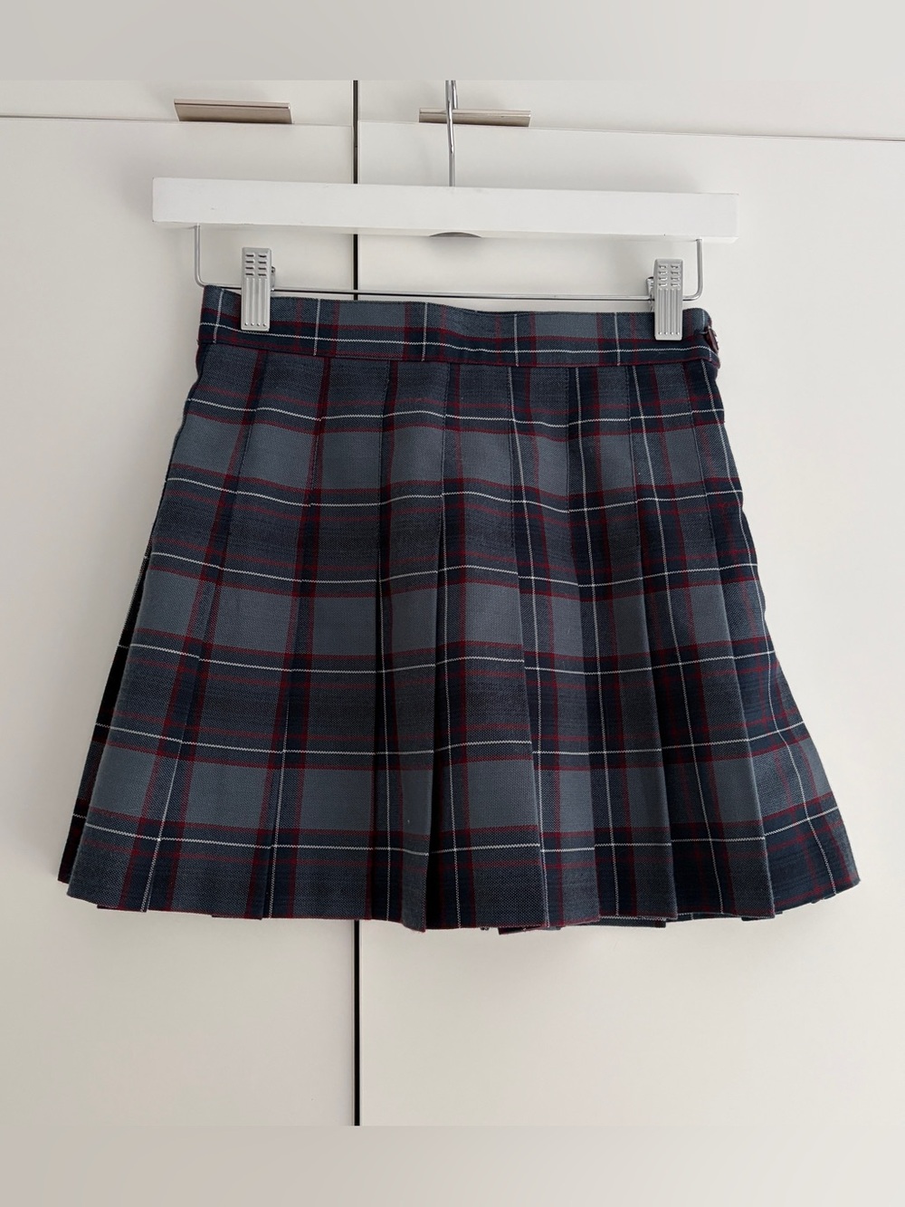 American Apparel Navy & Grey Plaid Pleated Skirt NWT